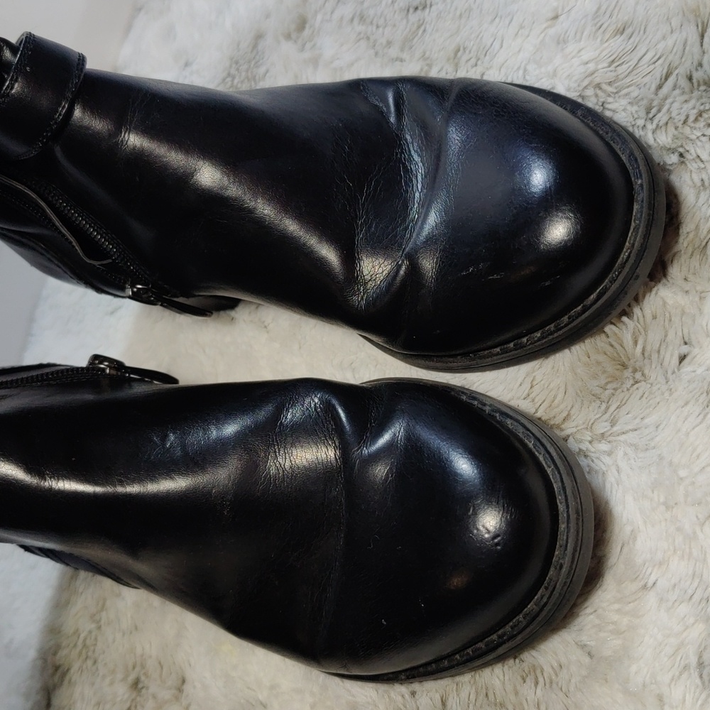 Franco Sarto Women's All Black Faux Leather and Fabric Long Boots Size 7.5M - Picture 15 of 16